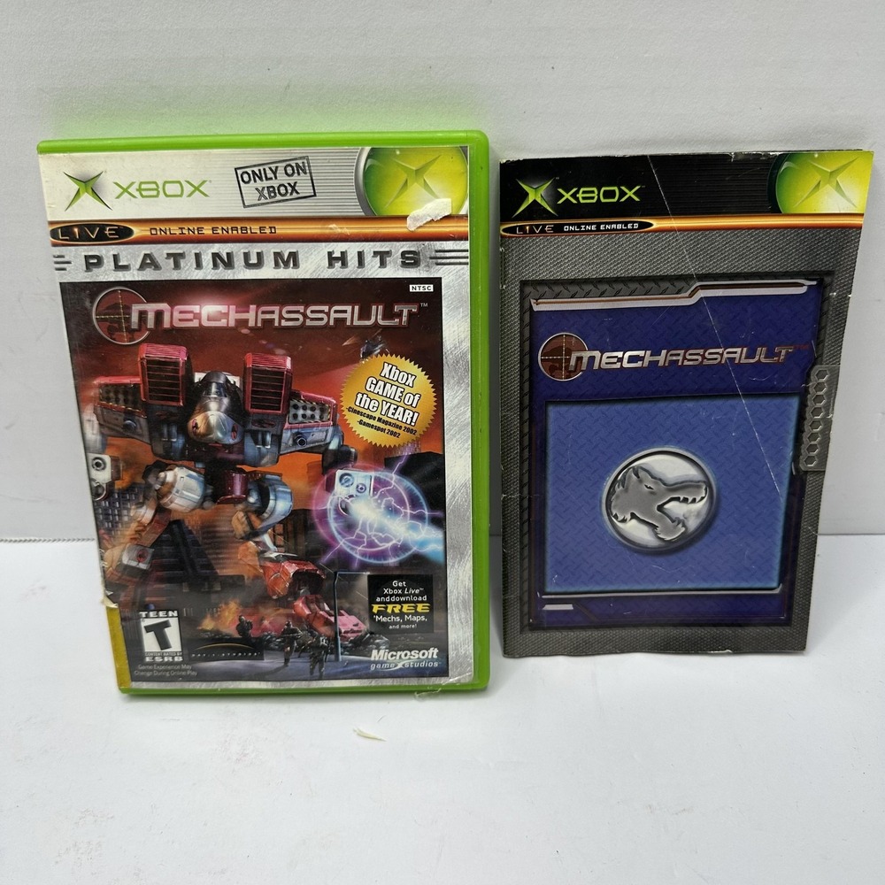 MechAssault Platinum Hits Microsoft Xbox Original Video Game w/ Case Disc Live